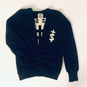 UNIF Jesus Saves I Spend Black Cardigan